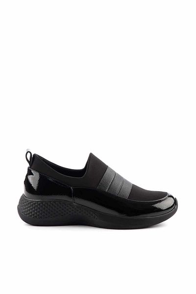 Bambi Black Wrinkled Women's Casual Shoes K01724103308