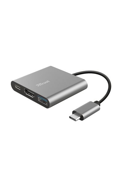 Trust Dalyx USB hub, 3 USB-C ports, silver
