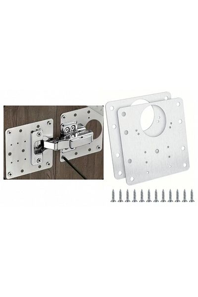 SyaMAG Kit for hinge repair, 2 metal plates + 12 screws