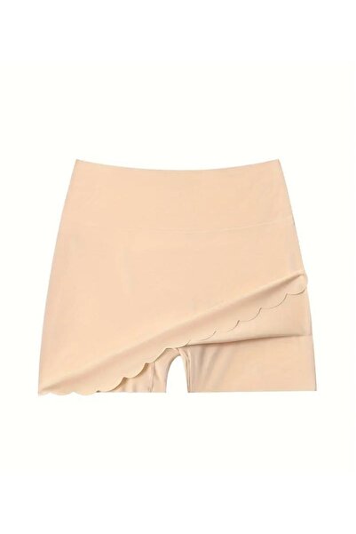 ETEKCITY Çift Katmanlı Etek Altı Etek Şort - Ten