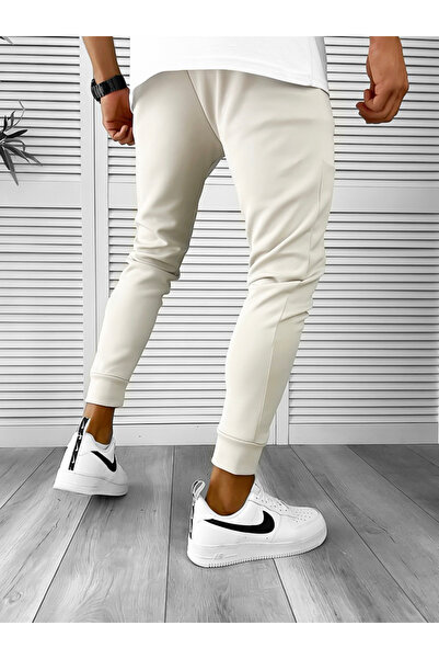 dehaine Men's slim fit sweatpants, made of nylon, 12260, beige