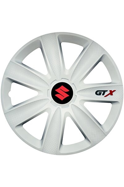 Autohelix MSA Set de 4 capace de jantă GTX albe R16, compatibile cu Suzuki