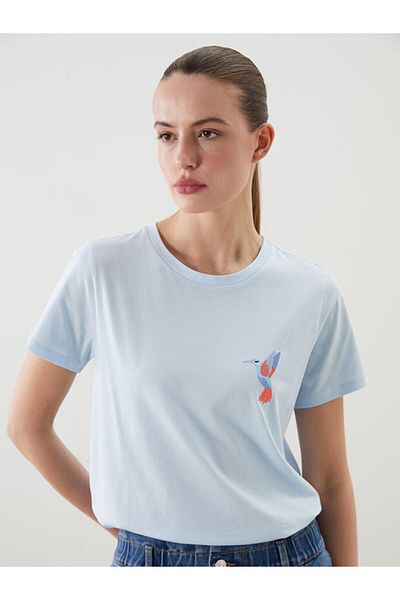 LC Waikiki New Season Crew Neck Embroidered Women's T-Shirt - S5Ou32Z8