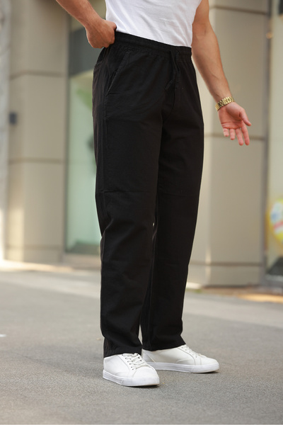 Minharir Men's Loose Fit Linen Trousers