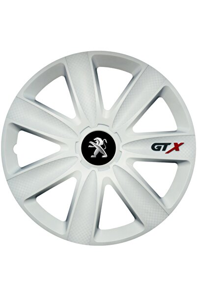 Autohelix MSA Set de 4 capace de jantă GTX albe R15, compatibile cu Peugeot