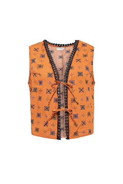 Le Monade Dreams Boyfriend Desenli Kenar Detaylı Yelek