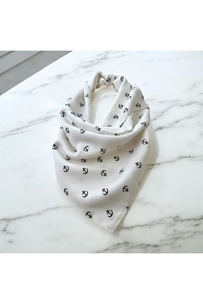 ALS Tasarım Dünyası Red Color Sailor Patterned 100% Cotton Bandana