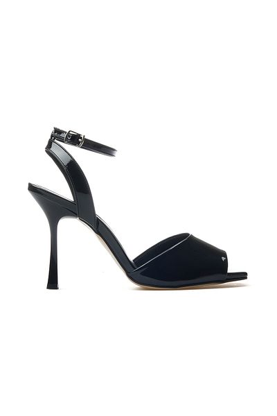YAŞAR KAŞLI Women's Thin Heeled Shoes 25Y Ykş.8496 Z Black Patent Leather