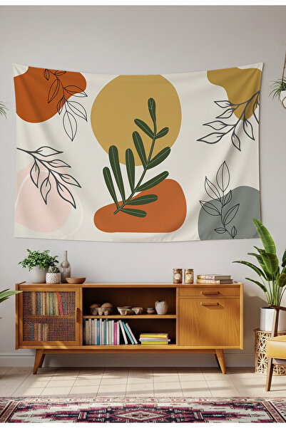 GREENDECOR Leaf Flower Minimalist Bohemian Wallcloth Carpet Wall Art Wall Dec...