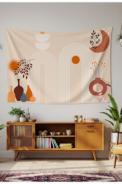 GREENDECOR Bohemian Mandala Vase Leaf Flower Wall Cloth Wall Tapestry Wall Ar...