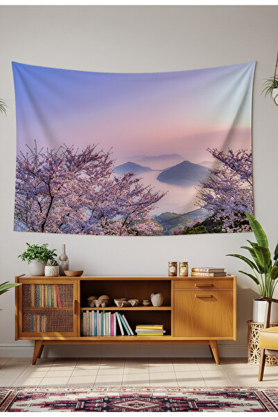 GREENDECOR Sakura Flower Japan Chic Wallcloth Wall Tapestry Wall Art Wall Dec...