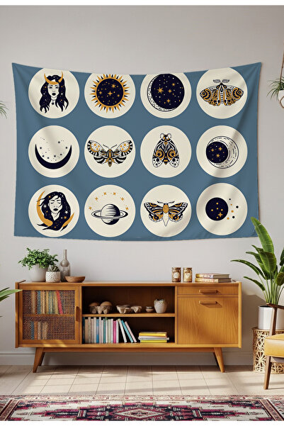 GREENDECOR Flower Minimalist Mandala Bohemian Wallcloth Carpet Wall Art Wall ...