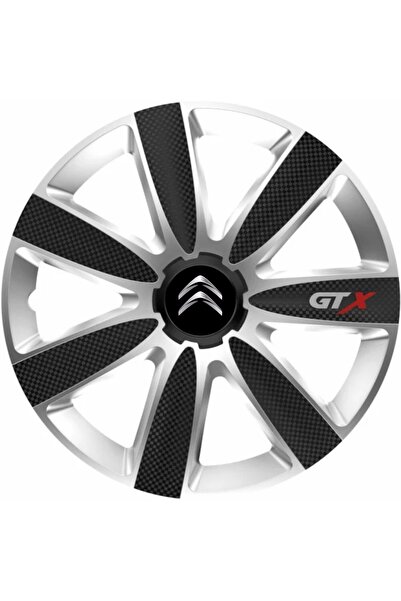 OEM Set de 4 capace pentru jante GTX Carbon Gri-Negru R15, pentru Citroen