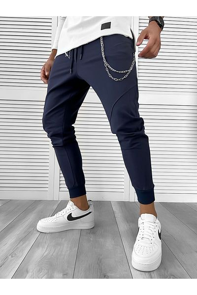 dehaine Men's cotton sweatpants, 12111, navy blue