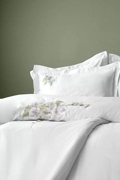 İssimo Home Christo Nakışlı 300 TC (120 Tel) Pamuk Saten Nevresim Takımı Çift...