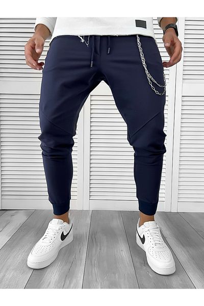 dehaine Men's cotton sweatpants, 12111, navy blue