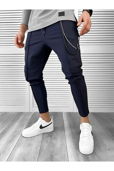 dehaine Men's cotton sweatpants, 10274, navy blue
