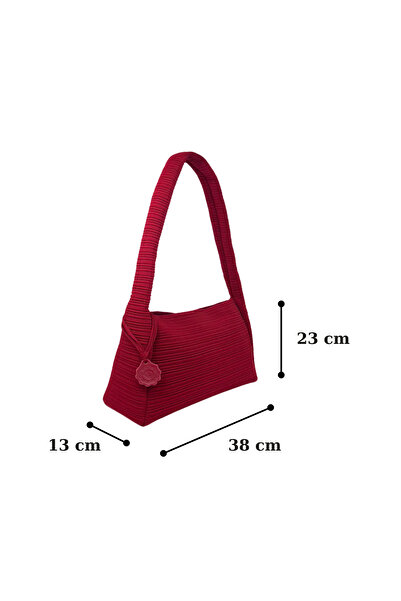 D'ylla Atelier Women's Shoulder Bag from Freya Series - Claret Red Maxi