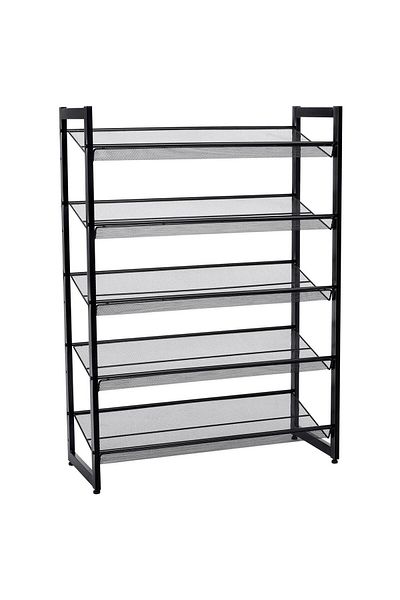 SONGMICS Shoe storage rack, Songmics, 5 shelves, metal, black, 74x30.7x104 cm