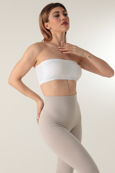 Doremi Seamless Strapless Strapless Padded Bustier 2-Piece Black - White