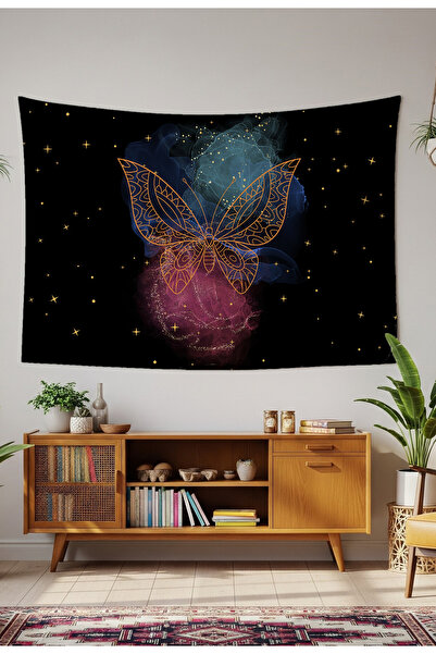 GREENDECOR لوحة جدارية عصرية أنيقة على شكل فراشة ستار ماندالا، سجادة جدارية، ...