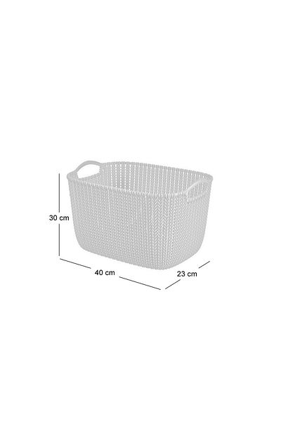 CURVER Laundry Basket, 2 Handles, White, 19 L, 40x30x23 Cm,