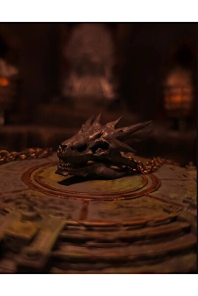 hayatvesanat "Kara korku" - ejderha kafatası kolyesi - house of the dragon