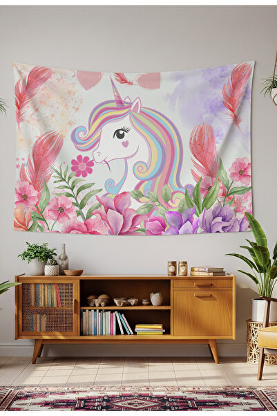 GREENDECOR Pink Flower Wallcloth Wall Tapestry Wall Art Wall Decoration Decor...