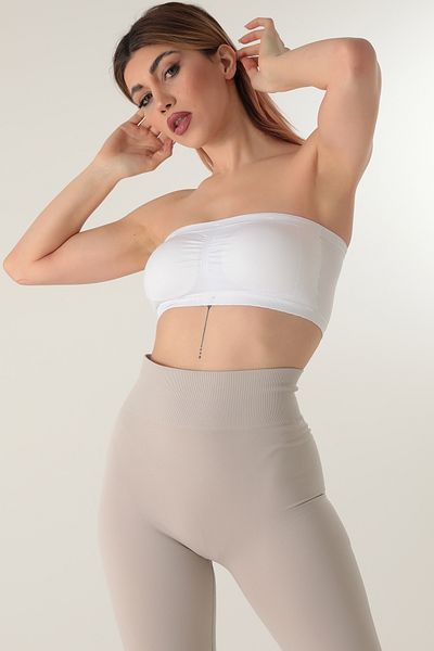 Doremi Seamless Strapless Strapless Padded Bustier 3-Piece Black White Skin