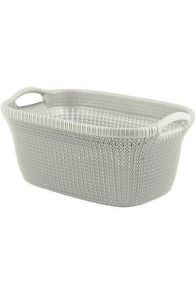 CURVER Laundry Basket, 2 Handles, White, 40 L, 60x27x39 Cm,
