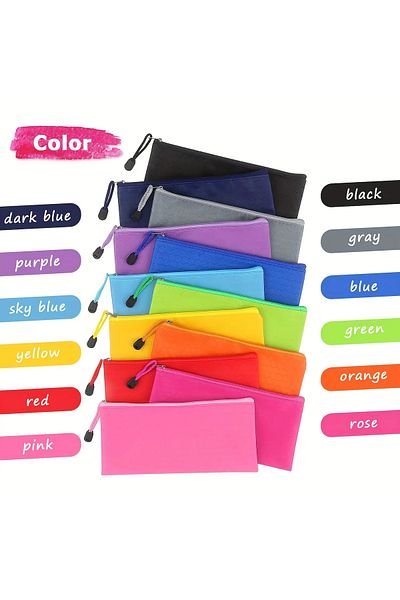 Siriderya Waterproof Oxford Fabric Pencil Case - A6 Size, Zippered, Multipurpose Organizer Gray