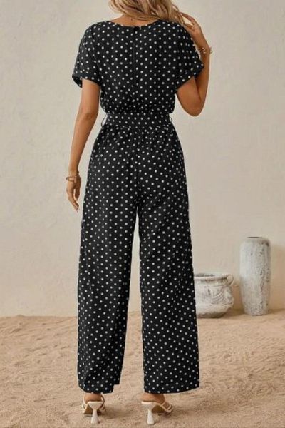 Mossta Boat Neck Belted Knitted Crepe Jumpsuit - Black
