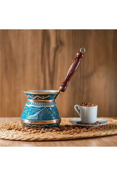 Zinnun Copper Coffee Pot Tombik Hand-Engraved for 6 People