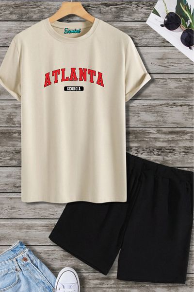 SevMode Σετ μπλουζάκι με στάμπα Atlanta Ga Unisex