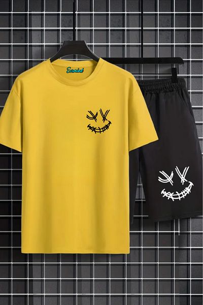SevMode Σετ μπλουζάκι με στάμπα Emoji Unisex