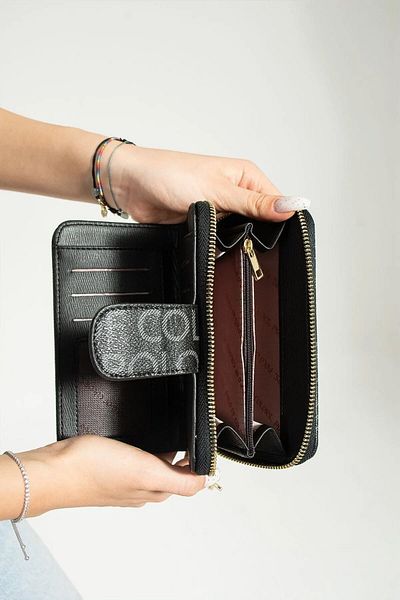 çantamgelsin Black Women's Wallet with Coin and Card Compartments