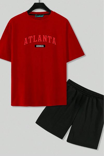 SevMode Σετ μπλουζάκι με στάμπα Atlanta Ga Unisex