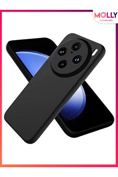 Molly Vivo X100 PRO İçin Siyah Liquid İçi Kadife Silikon Kılıf