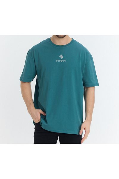 Uniquetex VEK KÖKBÖRÜ(BOZKURT) Μπλουζάκι με γράμματα Gokturk ειδικής σχεδίασης oversize