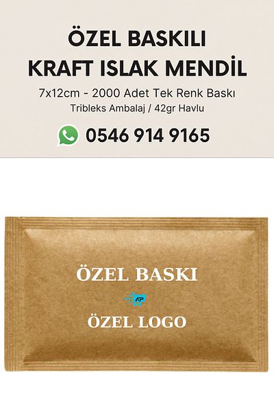 Islakmendilcim Alazpack 2000 Pieces Custom Printed Kraft Disposable Wet Wipes Double Side Printing