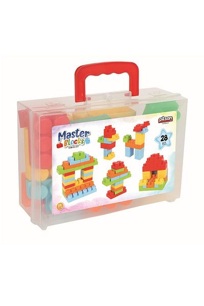 PİLSAN 03 577 Master Blocks 28 Pieces with Bag -Pilsan Toy