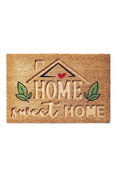OPTIM DEKO Door Mat, Coconut Fiber and Rubber, Relief Home Sweet Home, 60x40x2 cm