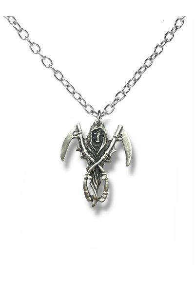 Herşey Nota Death Angel Unisex Metal Necklace with Angel Figure – 60 cm Chain