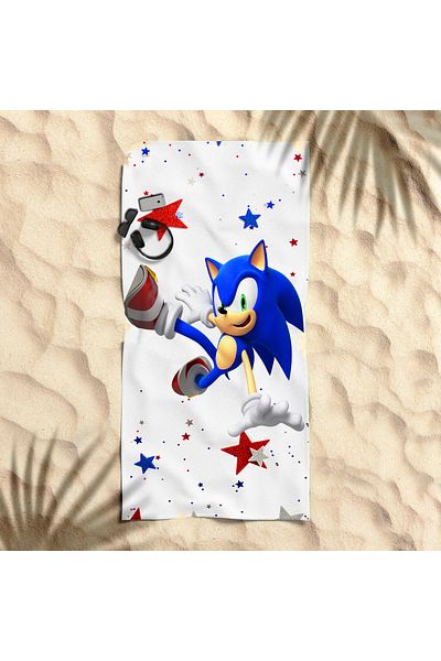 hediyechy Gift Bedding Sonic Power Tema Beach Towel