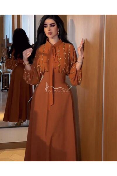 ALANOOD FASHION فستان هنوف البرتقالي الأنيق