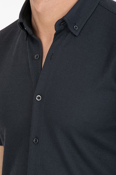 Klothy Men's Short Sleeve Slim Fit Knitted Shirt 2588
