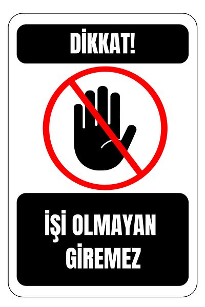 Girl Power 35 X 50 Attention No Entry Without Work Foil Printing Sticker Warning Sign