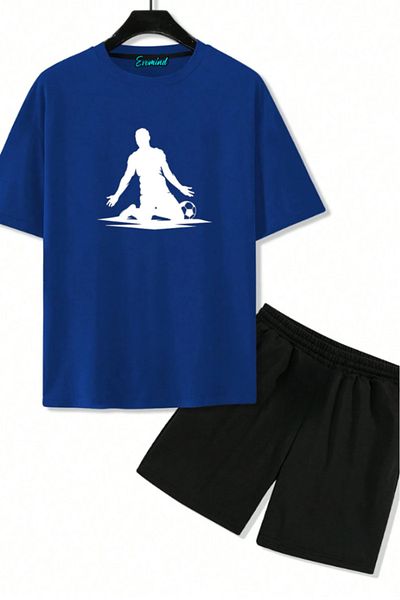 SevMode Football Player Printed Unisex Shorts T-Shirt Set