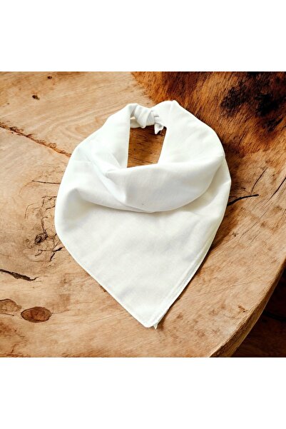 ALS Tasarım Dünyası White Color Plain Multi-Purpose Bandana 100% Cotton