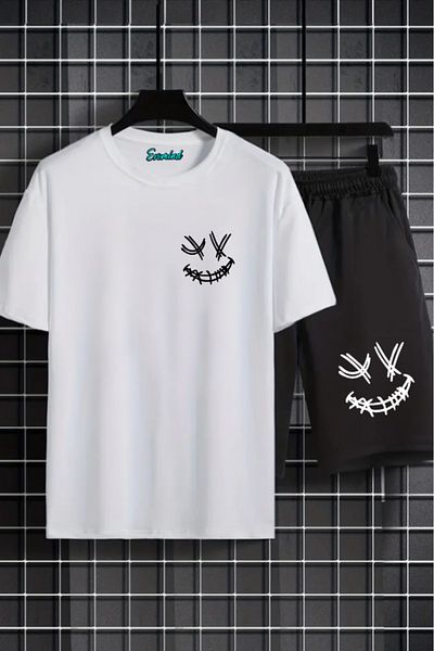 Evomind Σετ μπλουζάκι με στάμπα Emoji Unisex